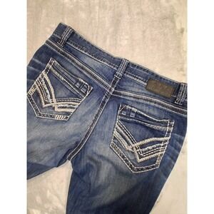 Buckle Black 11 Fit Mens 34x36 Cowboy Straight Leg Whiskered Thick Stitch Jeans